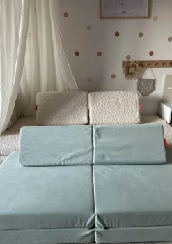 Mini Spielsofa Velours Minz Hellgrün