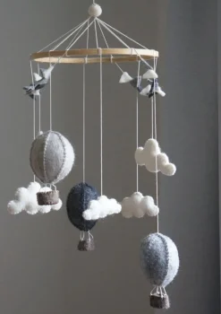 Mobile 'Air Balloons/Pennants' Grey