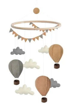 Mobile 'Air Balloons/Pennants' Beige