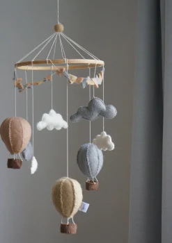 Mobile 'Air Balloons/Pennants' Beige