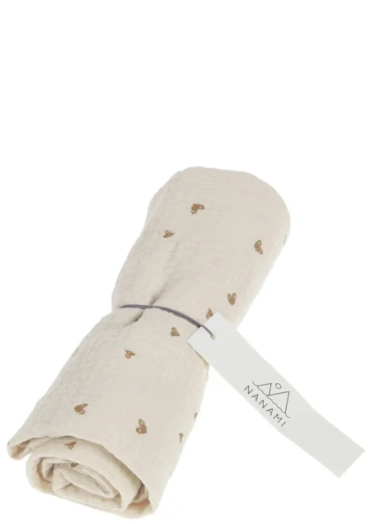 Mulltuch 'Heart' Cream sand 60 x 60 cm