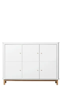 Multi-Schrank 'Wood' 3-türig weiss / Eiche