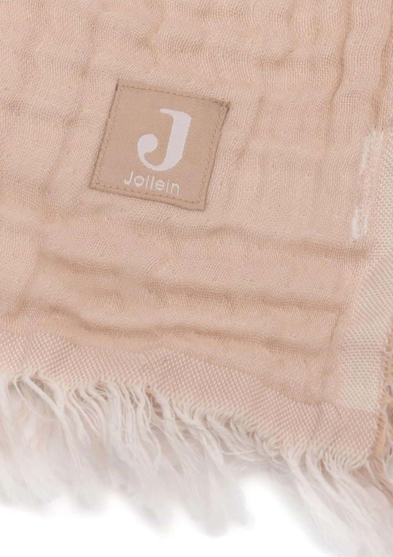 Musselin Decke 'Fringe' Moonstone 120 x 120 cm