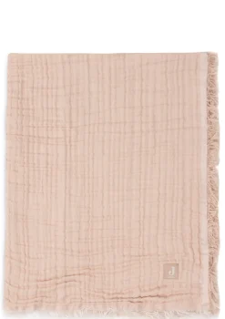 Musselin Decke 'Fringe' Moonstone 120 x 120 cm