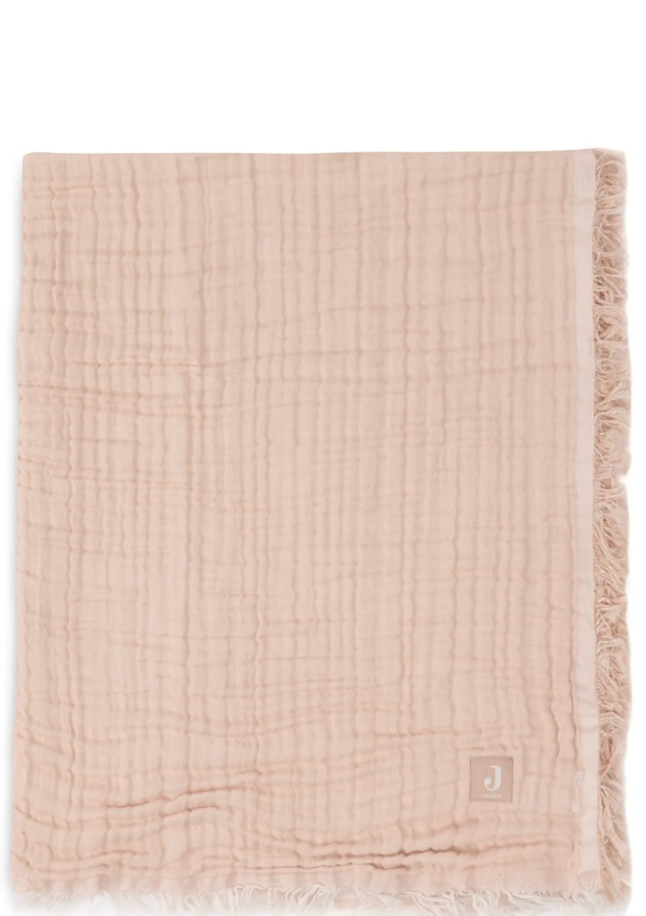 Musselin Decke 'Fringe' Moonstone 120 x 120 cm