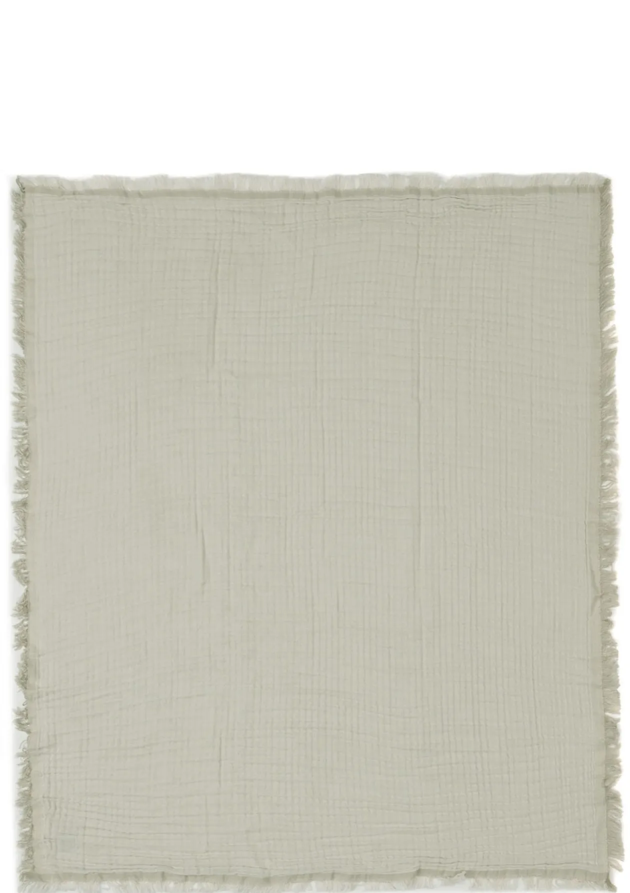 Musselin Decke 'Fringe' Olive Green 120 x 120 cm