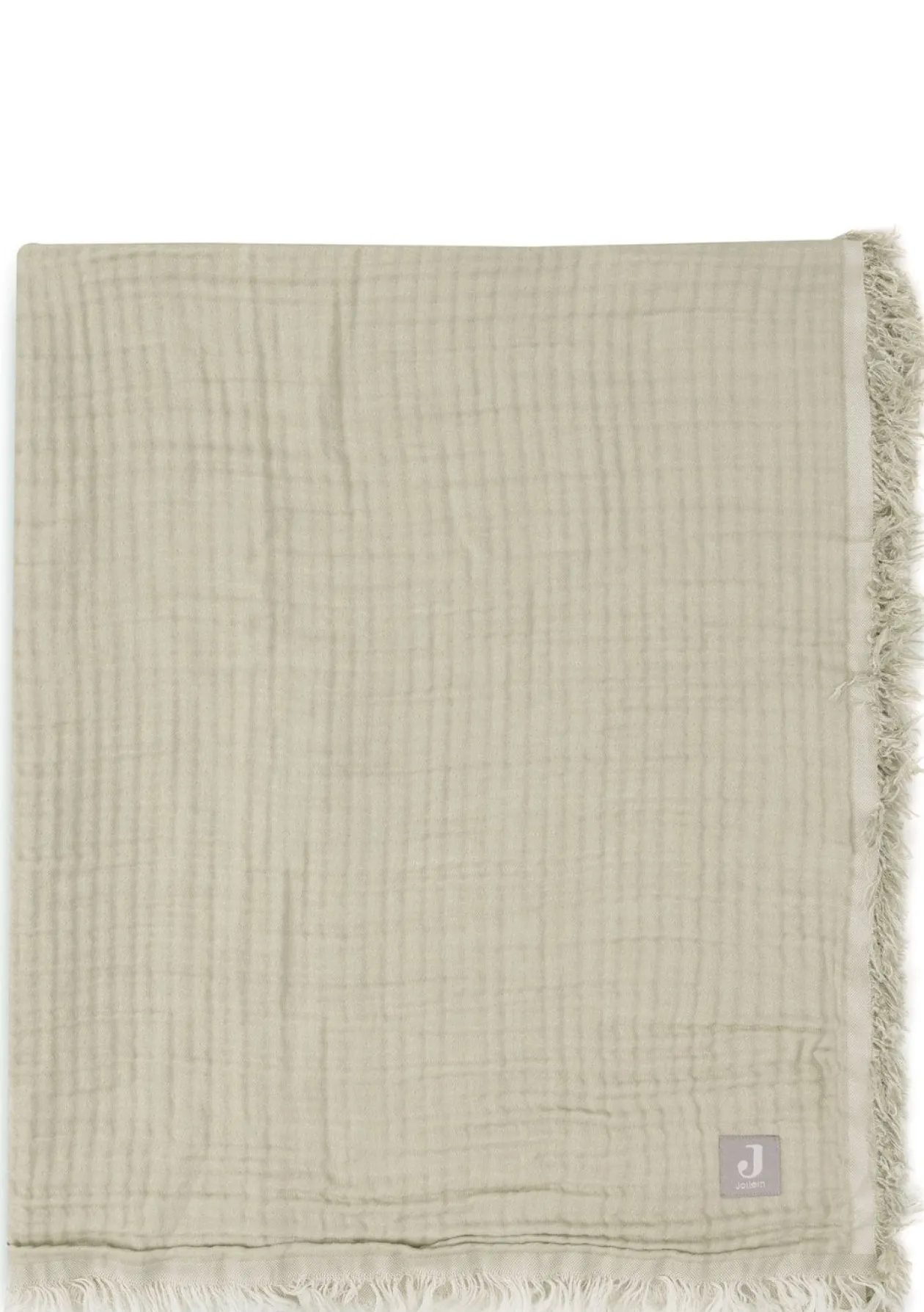 Musselin Decke 'Fringe' Olive Green 120 x 120 cm