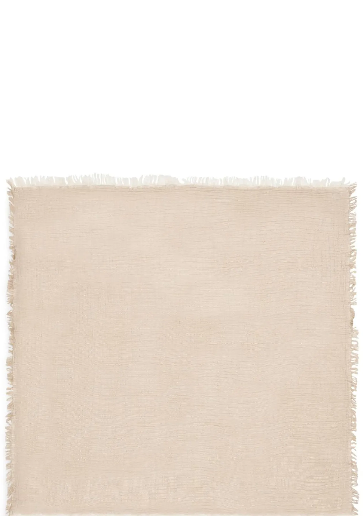 Musselin Decke 'Fringe Stripe' Biscuit 120 x 120 cm