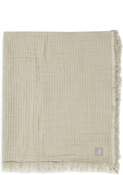 Musselin Decke Wiege 'Fringe' Olive Green 100 x 75 cm