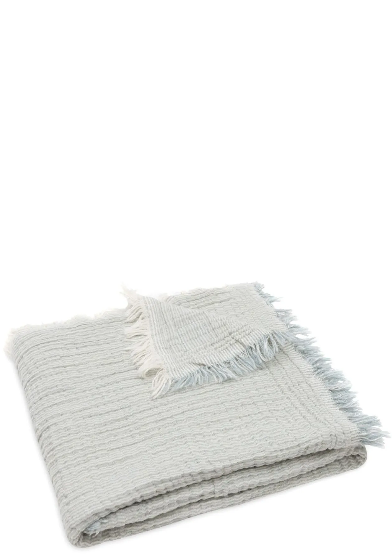 Musselin Decke Wiege 'Fringe Stripe' Sea Green 100 x 75 cm