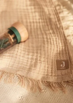 Musselin Decke Wiege 'Fringe Stripe' Sea Green 100 x 75 cm