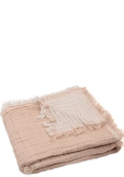 Musselin Decke Wiege 'Fringe' Moonstone 100 x 75 cm