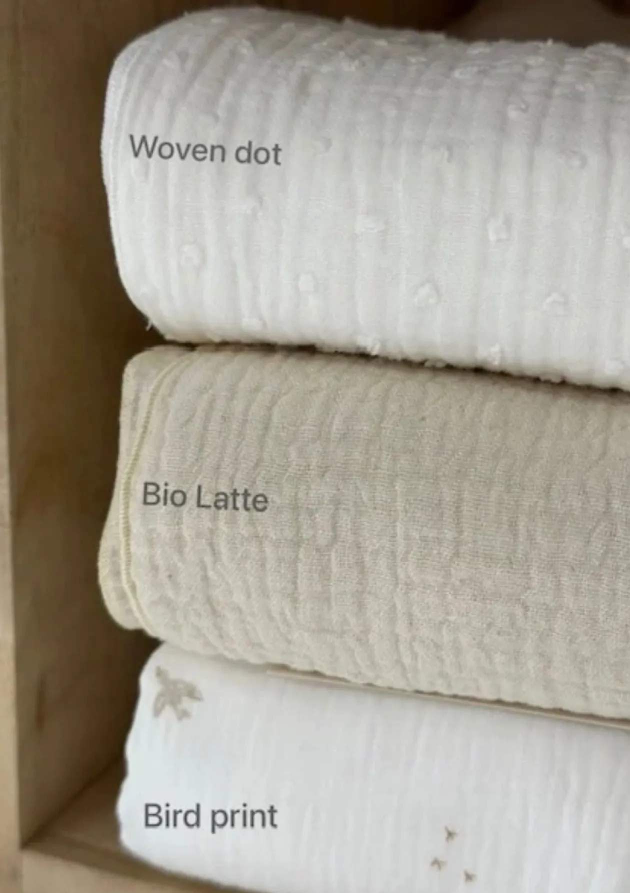 Musselin Mulltuch 'Bird' Off-White 135 x 100 cm