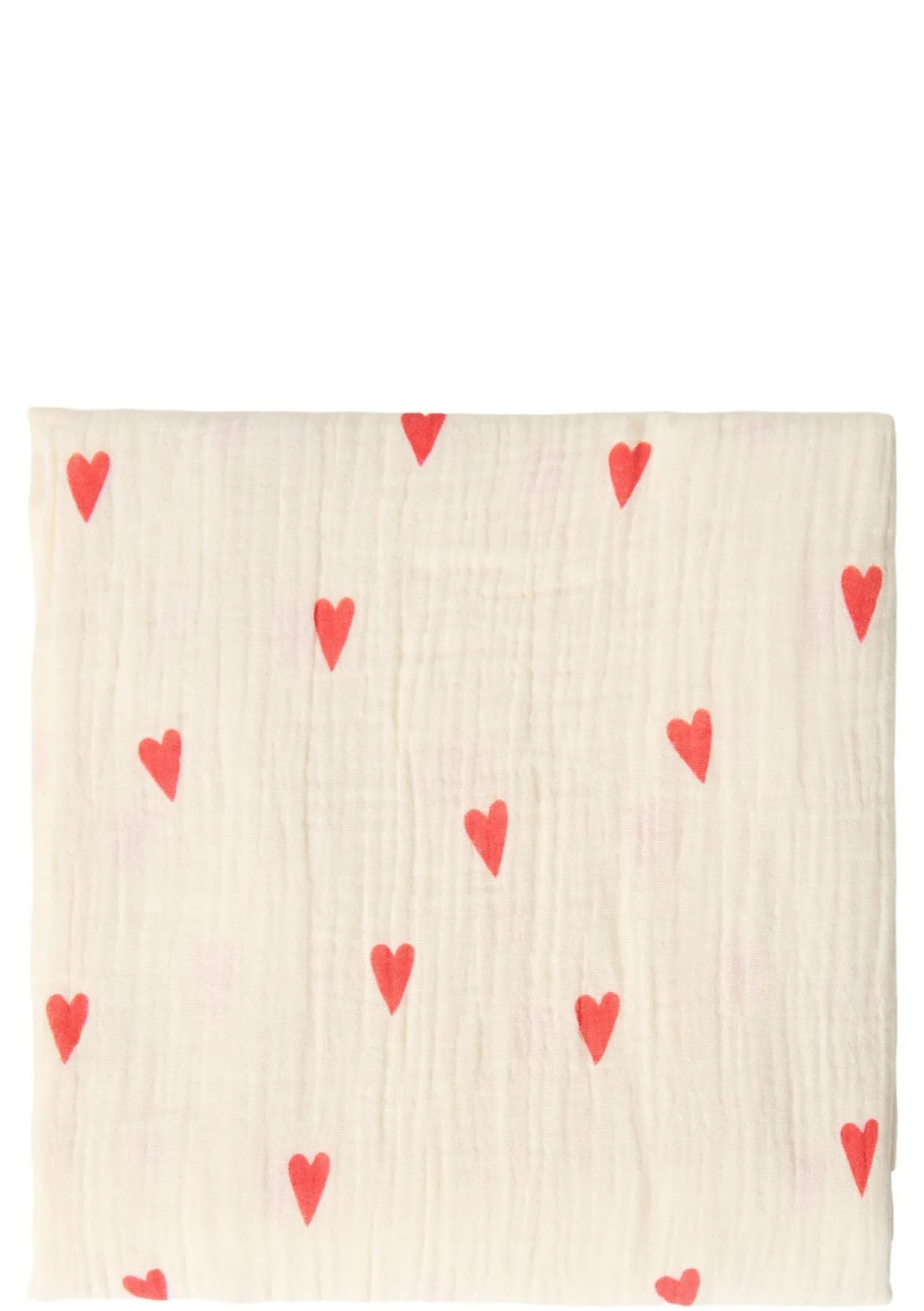 Musselin Mulltuch 'Swaddle Print Large' Beige Hearts 120 x 120 cm