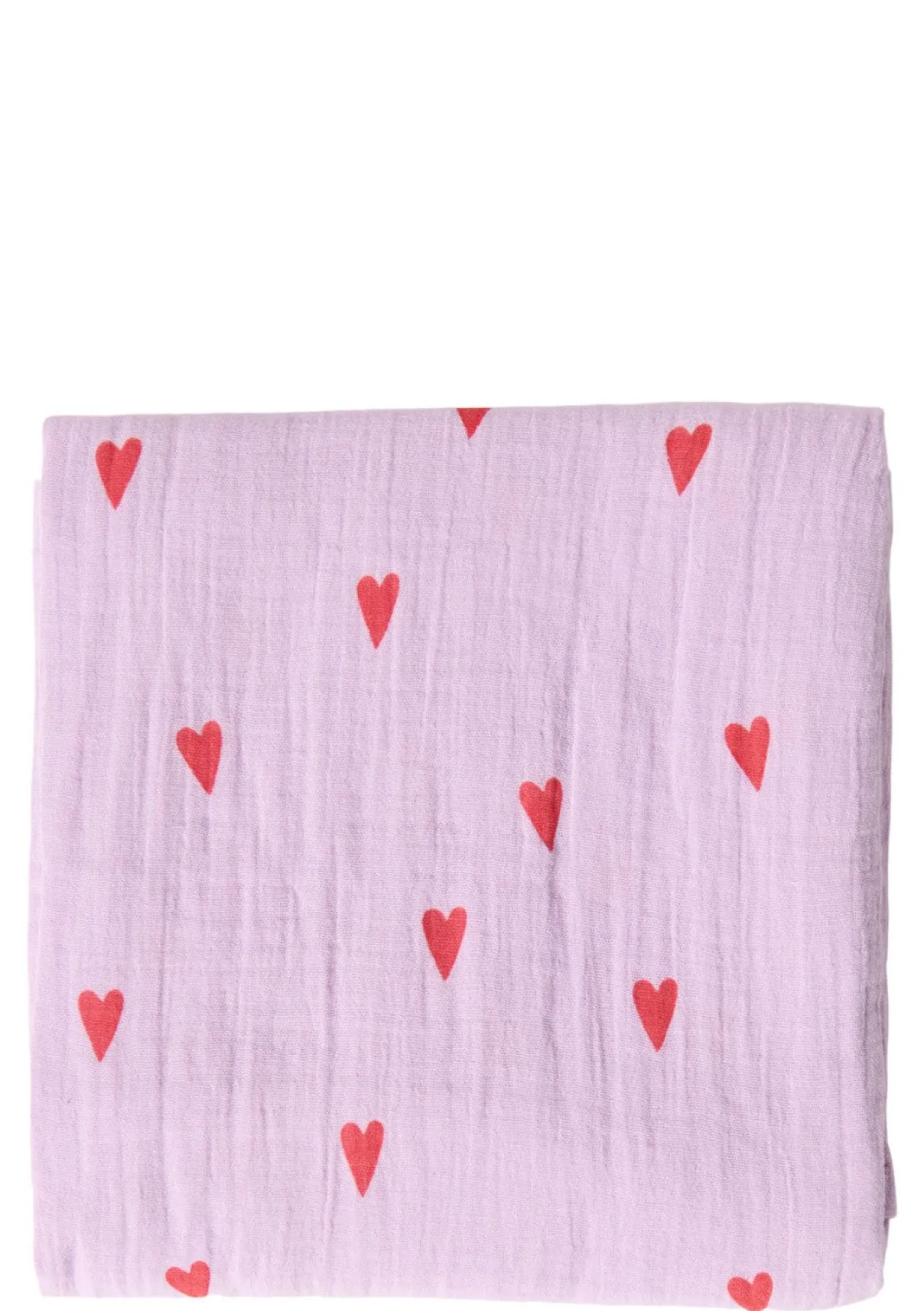 Musselin Mulltuch 'Swaddle Print Large' Purple Hearts 120 x 120 cm