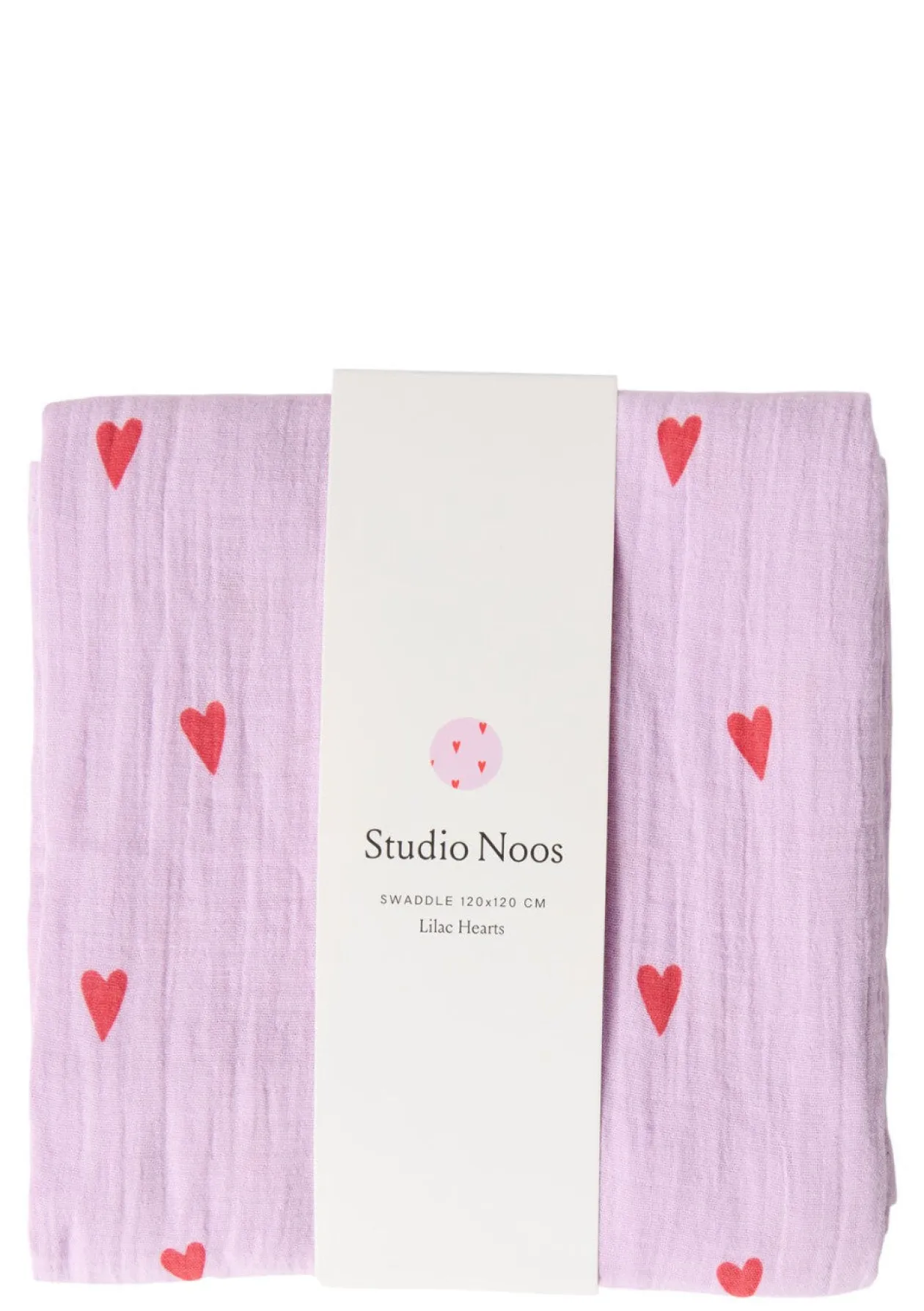 Musselin Mulltuch 'Swaddle Print Large' Purple Hearts 120 x 120 cm