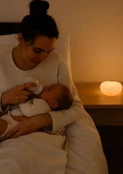 Nachtlicht 'Ruby' warm grey