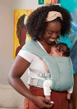 Neugeborenentrage 'Embrace' Soft Air Mesh Sage