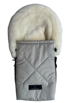 Premium Lammfell-Fußsack für Babywanne & Kinderautositz Limited Edition dune-beige
