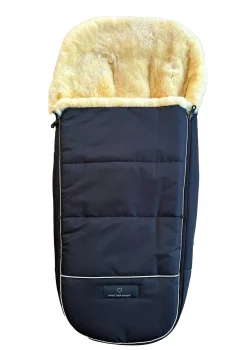 Premium Lammfell-Fußsack midnight black