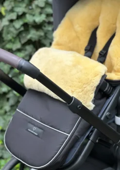 Premium Lammfell-Fußsack midnight black