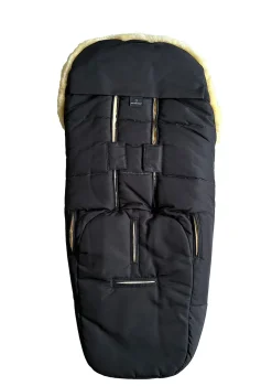 Premium Lammfell-Fußsack midnight black