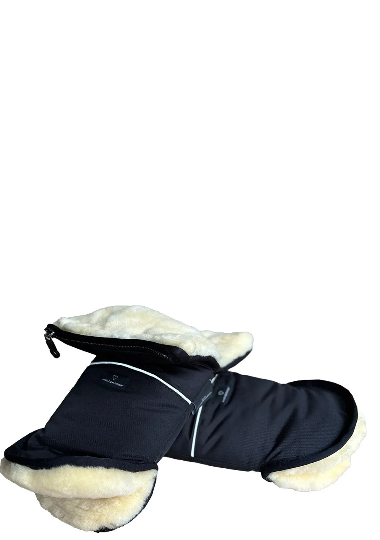 Premium Lammfell-Handwärmer midnight black