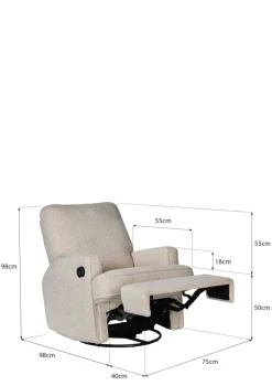 Relax-Sessel 'Swivel & Gliding Recliner' mit manueller Liege-Funktion Teddy Taupe