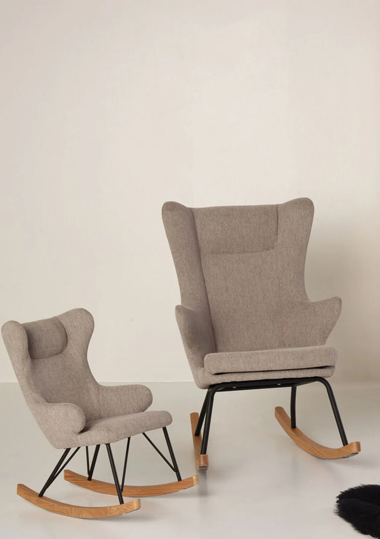 Schaukelstuhl Erwachsene 'De Luxe' Sand Grey