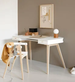 Schreibtisch 'Wood' 72,6 cm Weiß/Eiche