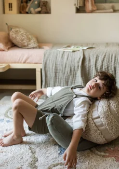 Sitzkissen 'Mr. Snail' Blue / Natural