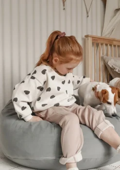 Sitzsack Velours Mond Grau