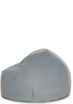 Sitzsack Velours Mond Grau