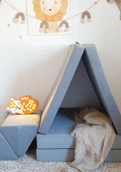 Spielsofa Velours Arktis Blau