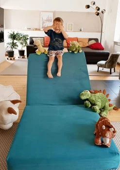 Spielsofa Velours Dino Türkis