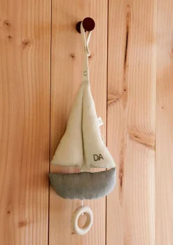 Spieluhr Segelboot 'Pondus' blau/off-white