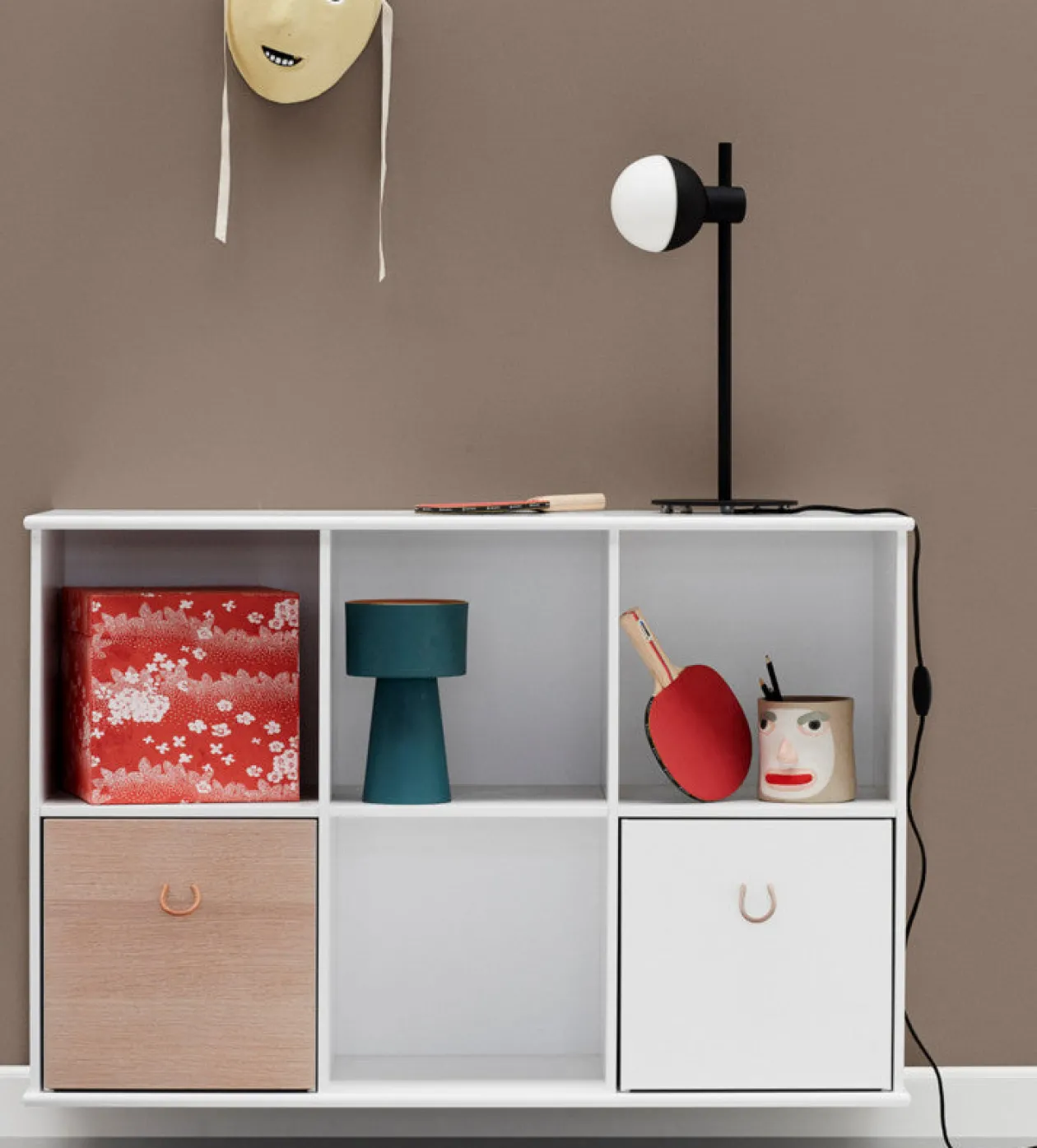 Standregal 'Wood' horizontal 5 x 2 / weiß mit Sockel