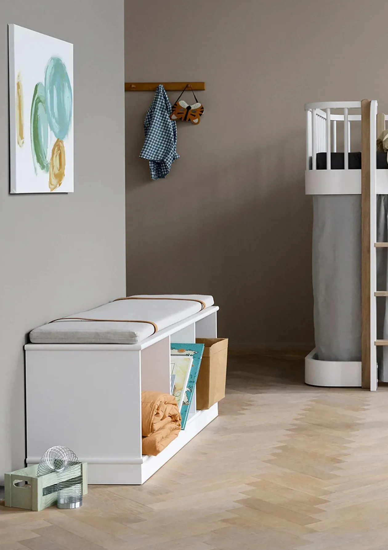 Standregal 'Wood' horizontal 3x1 mit Sockel weiß