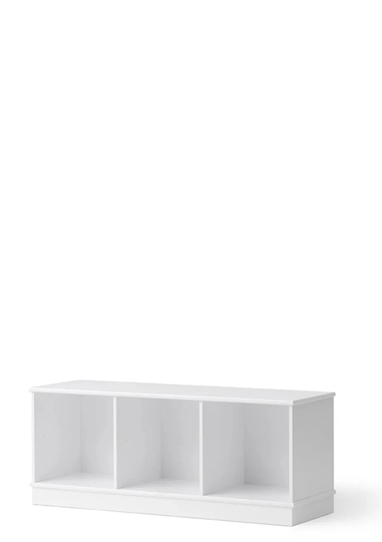 Standregal 'Wood' horizontal 3x1 mit Sockel weiß