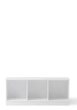 Standregal 'Wood' horizontal 3x1 mit Sockel weiß