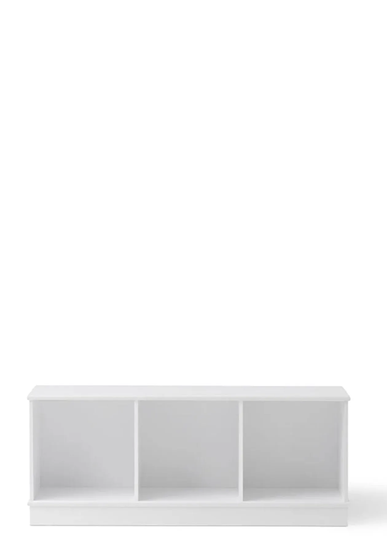 Standregal 'Wood' horizontal 3x1 mit Sockel weiß