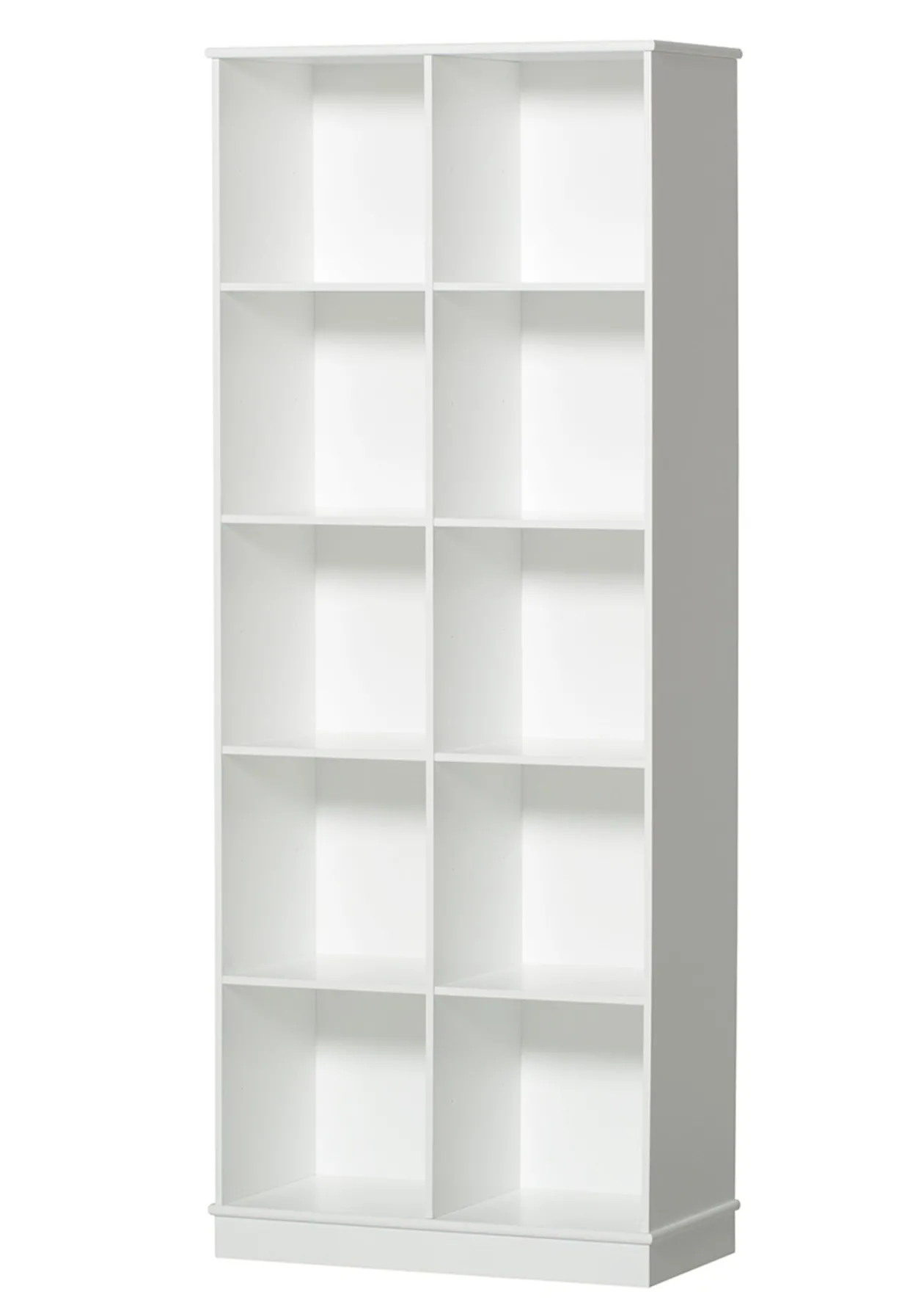 Standregal 'Wood' vertikal 2 x 5 / weiß mit Sockel