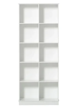 Standregal 'Wood' vertikal 2 x 5 / weiß mit Sockel