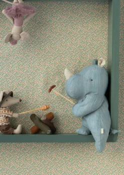 Stofftier 'Safari-Friends' Nashorn blau/sand klein