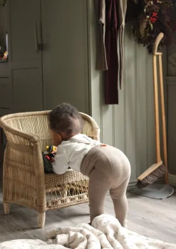 Strumpfhose mit Trägern mit Fuß peanut blend