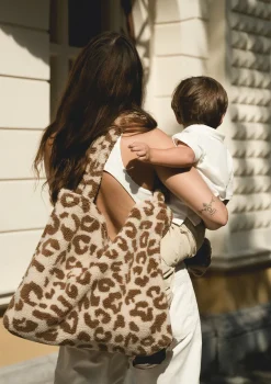 Tasche 'Teddy Mom-Bag' Leopard Ecru