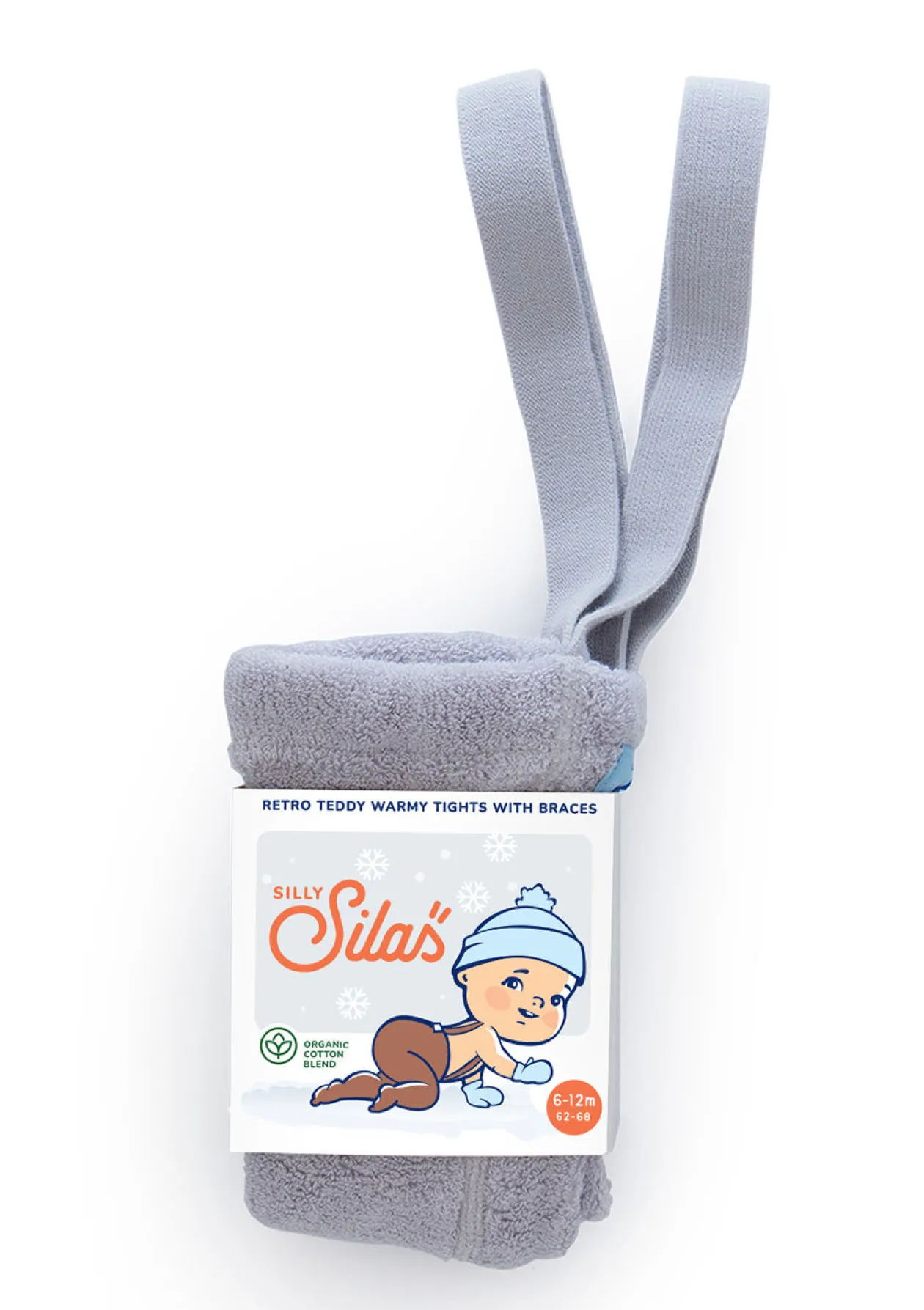 Teddy-Strumpfhose mit Trägern mit Fuß pearl grey