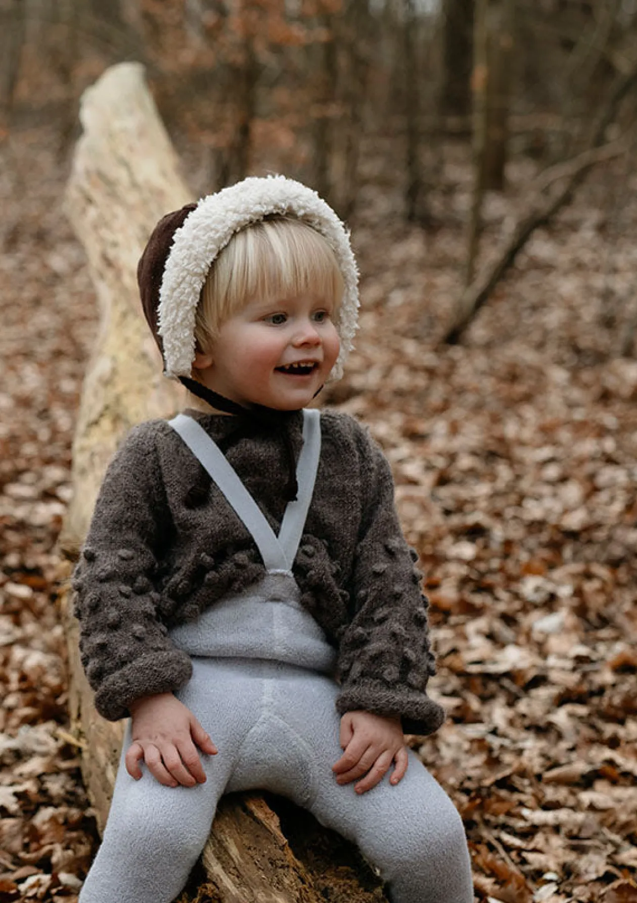 Teddy-Strumpfhose mit Trägern mit Fuß pearl grey