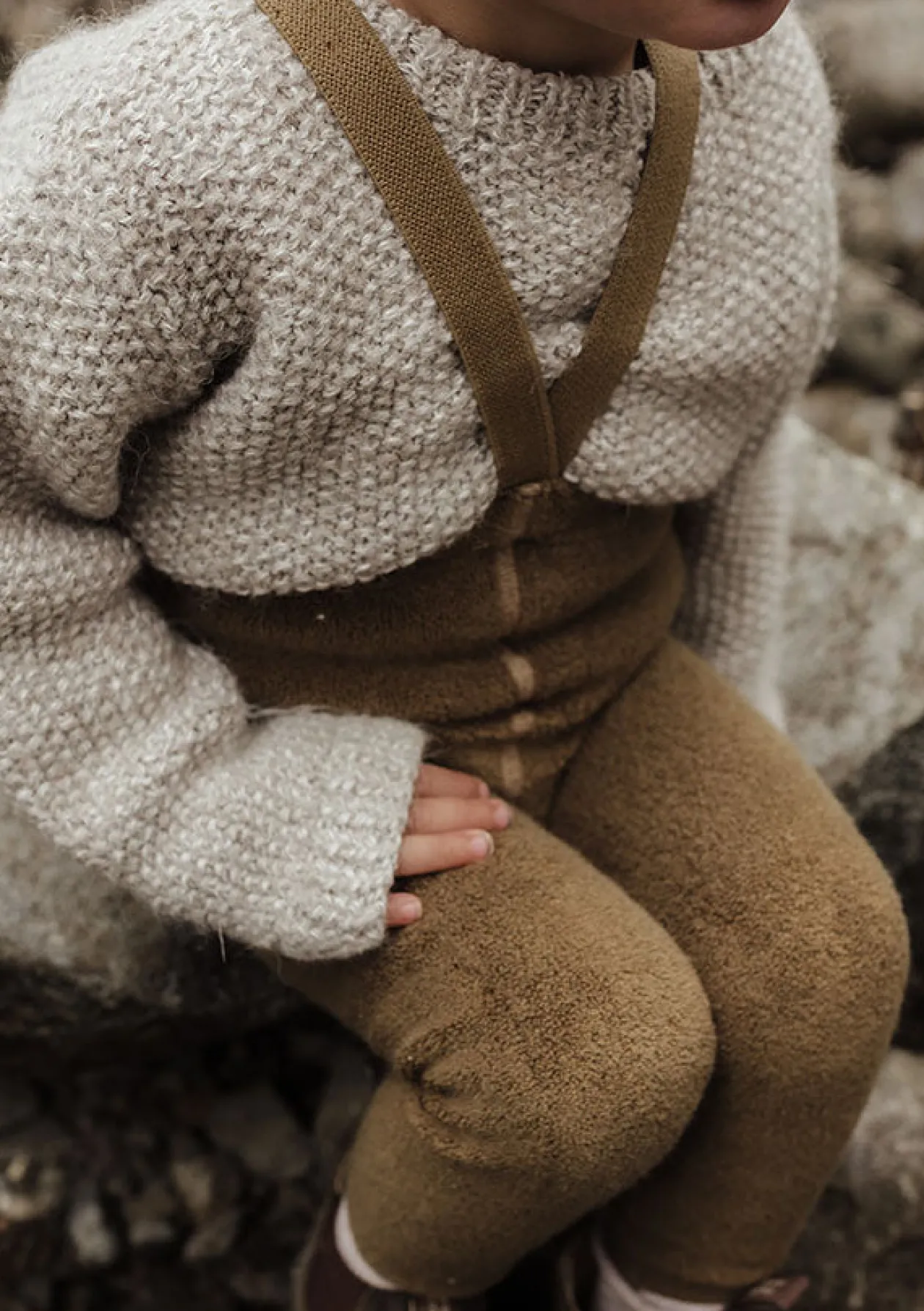 Teddy-Strumpfhose mit Trägern ohne Fuß Acorn Brown