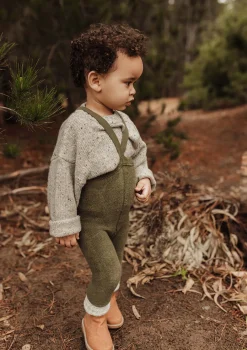 Teddy-Strumpfhose mit Trägern ohne Fuß olive